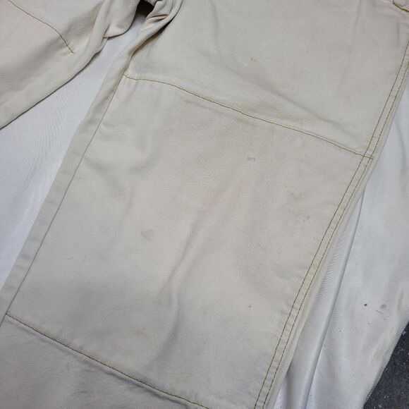 VINTAGE LL‎ Bean cream double knee straight leg gorp work pants 36x32 - Picture 8 of 11